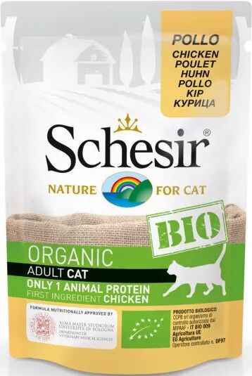 schesir cat bio busta multipack 16x85g pollo