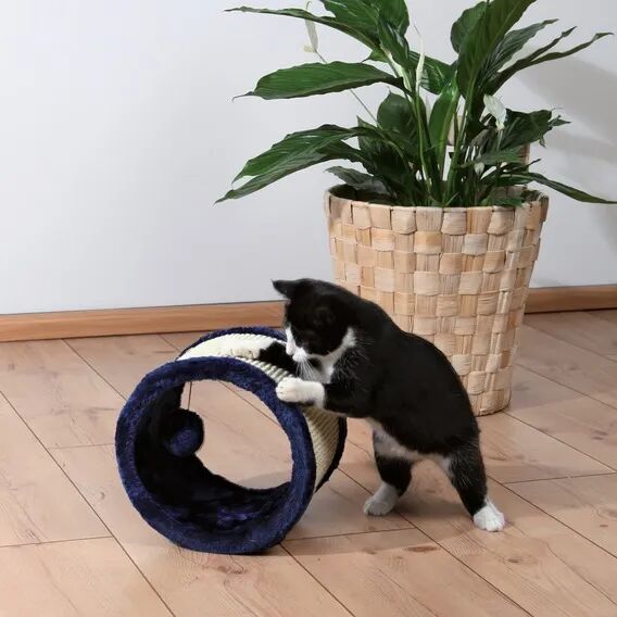 trixie gioco tiragraffi per gatti in sisal blu cm.23x20