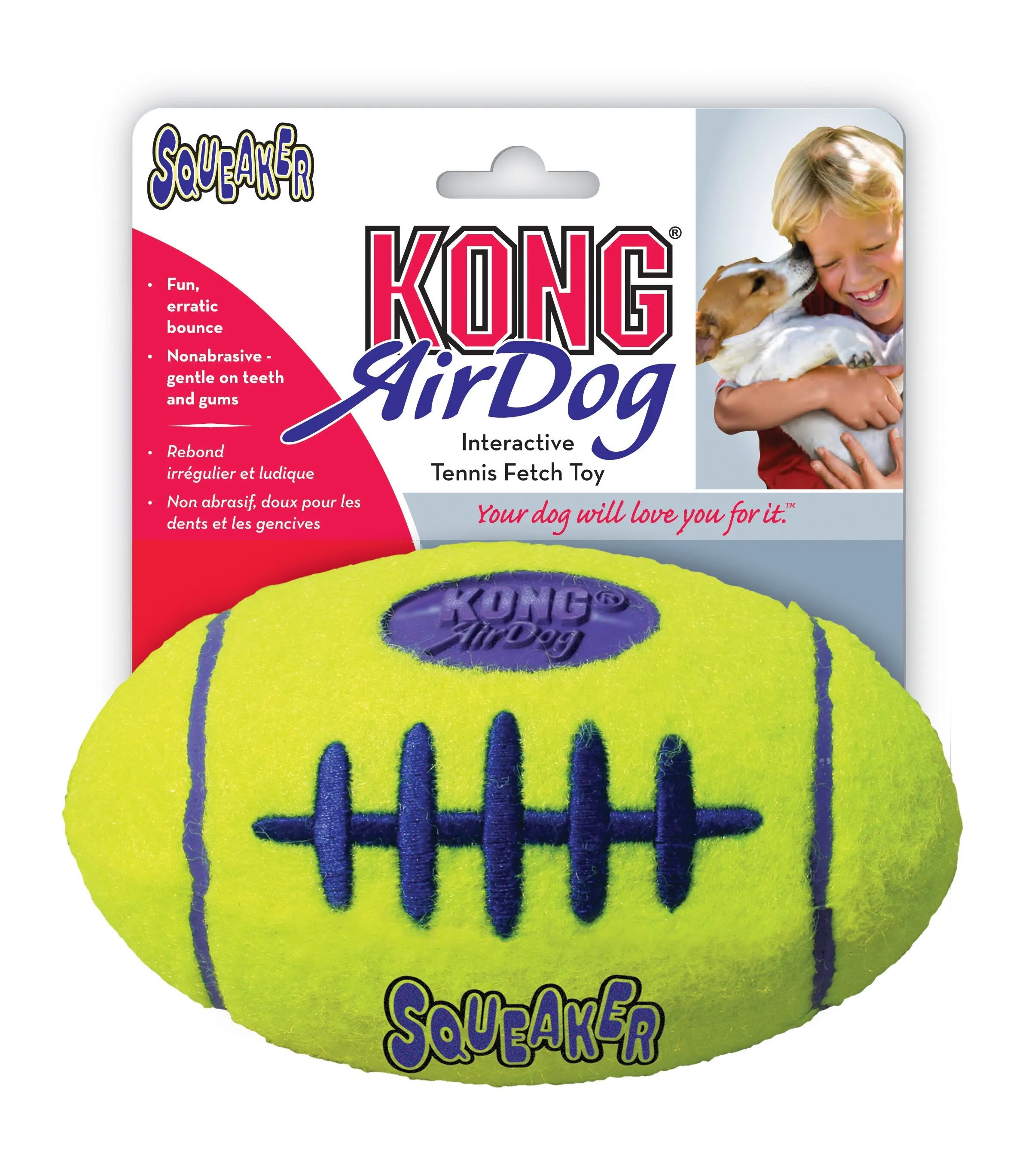 kong airdog squeaker football l