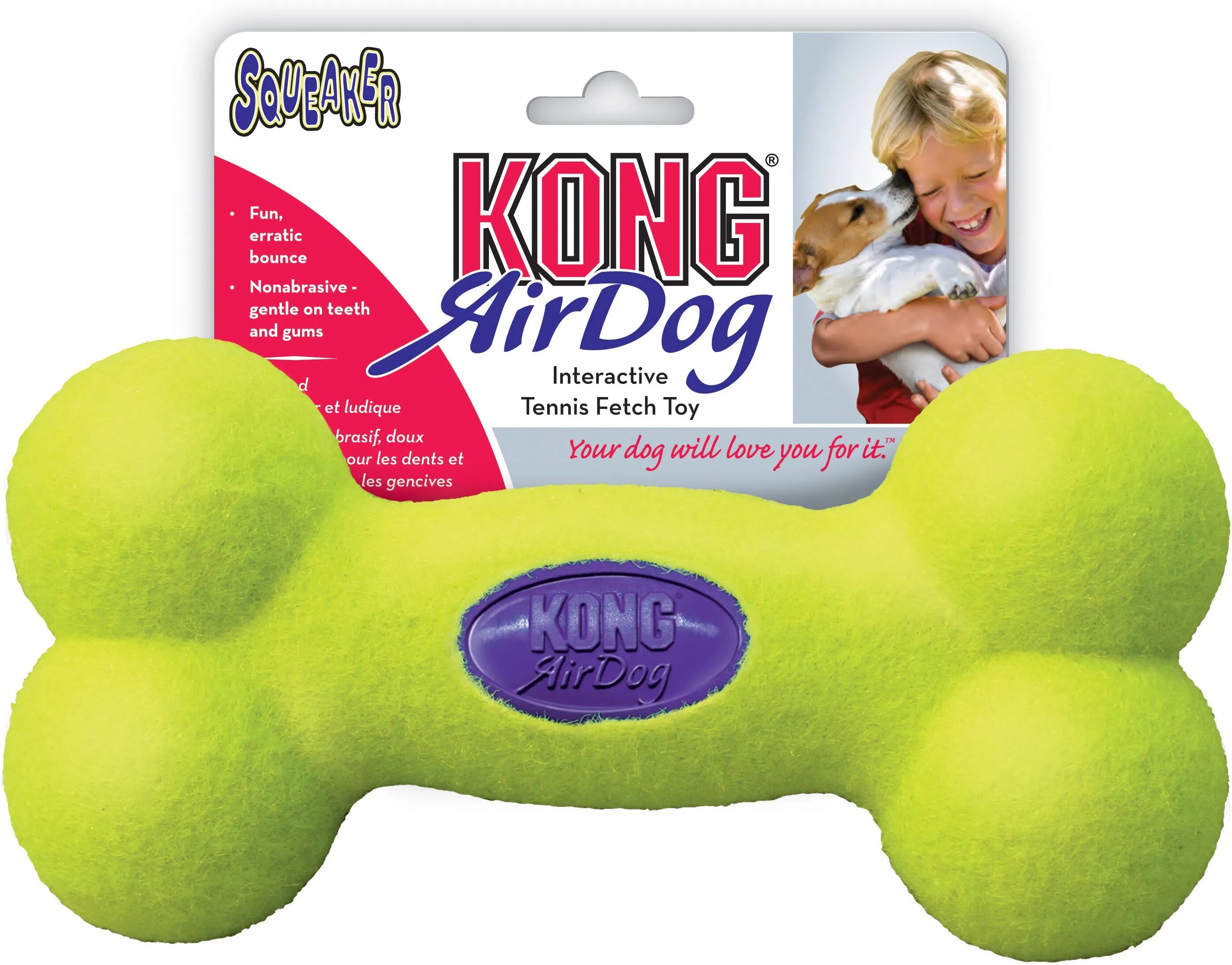 kong airdog squeaker bone medio m