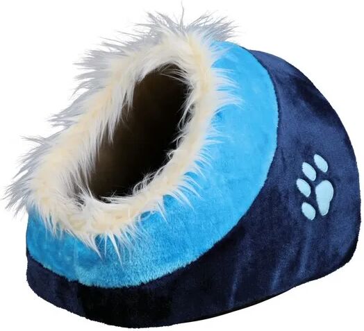 trixie cane cuccia igloo minou peluche azzurro cm.35