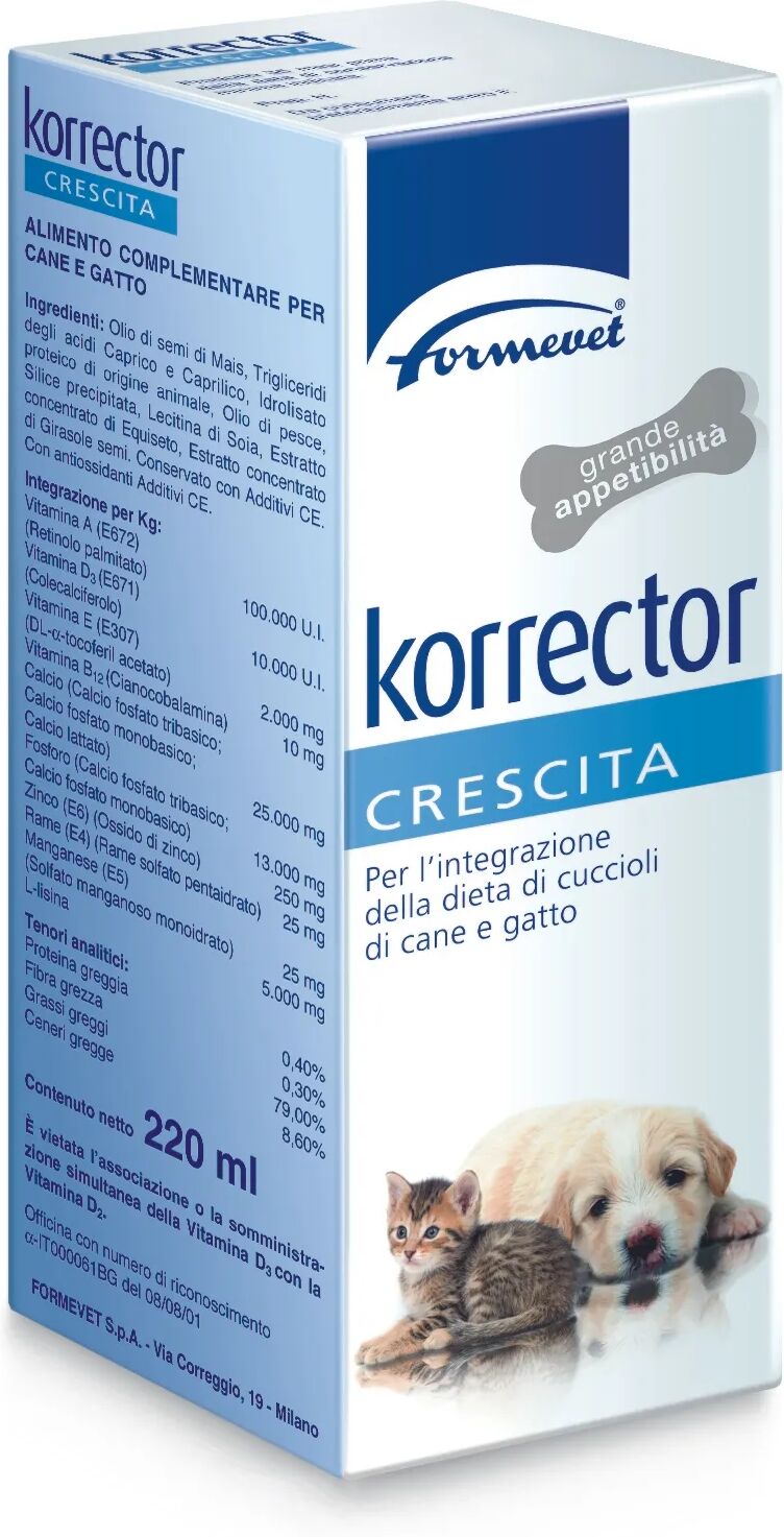 korrector formevet  crescita per cuccioli cane e gatto 220ml