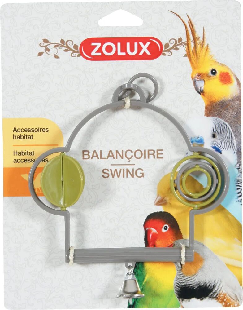 zolux uccelli altalena plastica con giochi 1 pz