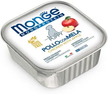 monge monoprotein puppy vaschetta multipack 24x150g pollo con mela