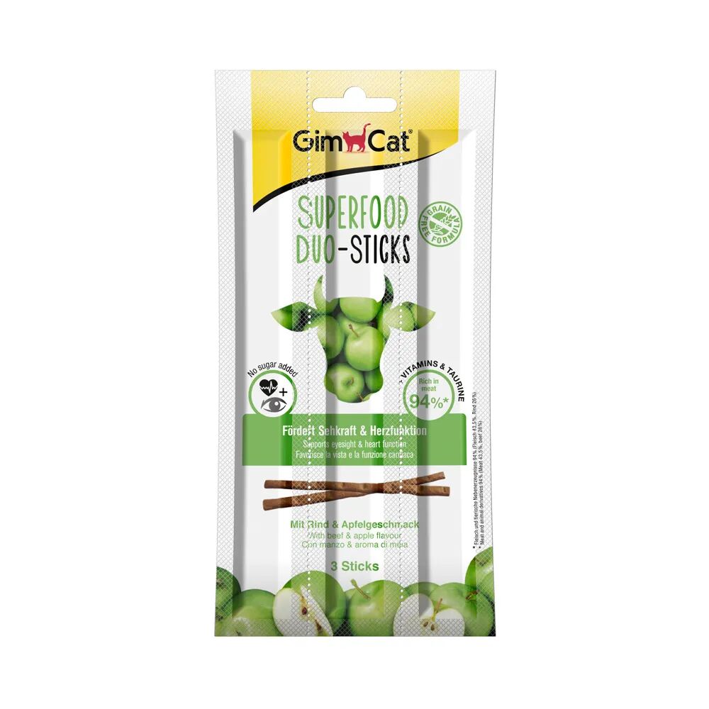 gimcat superfood duo sticks manzo con mela 3x5g