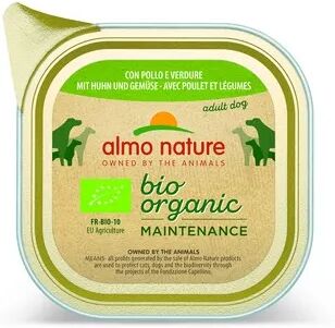 almo nature bio organic maintenance dog vaschetta multipack 32x100g pollo e verdura