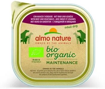 almo nature bio organic maintenance dog vaschetta multipack 9x300g manzo e verdura