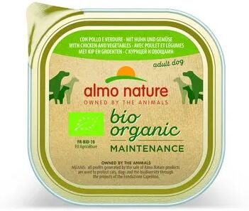 almo nature bio organic maintenance dog vaschetta multipack 9x300g pollo e verdura