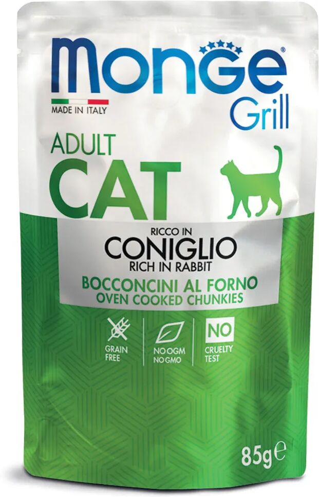 monge grill cat busta multipack 28x85g coniglio