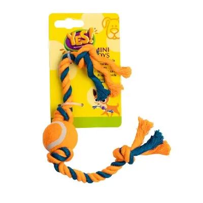 yes! mini toys corda tennis per cane 16 cm arancio