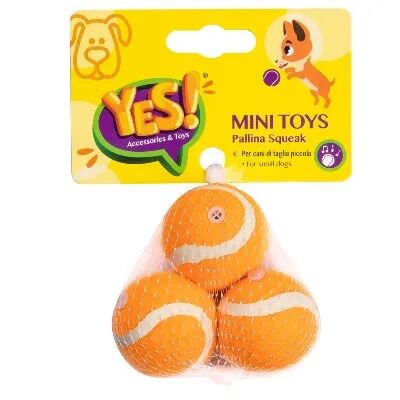 yes mini toys per cane pallina squeak arancio cm.3.8