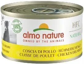 almo nature hfc natural dog lattina multipack 24x95g coscia di pollo