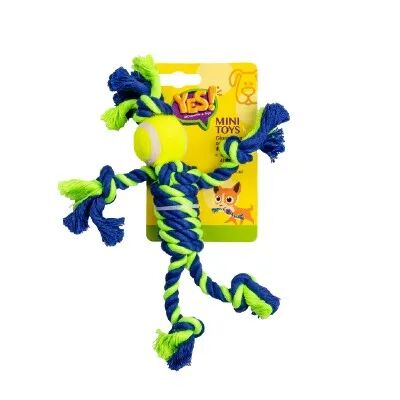 yes! mini toys corda tennis per cane 25 cm verde