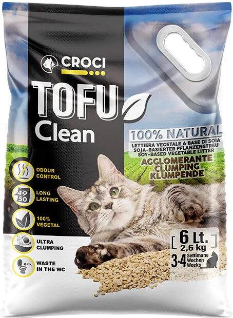 croci lettiera per gatto tofu clean 6l