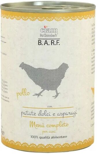 drclauders barf dr.clauder's b.a.r.f. dog lattina 400g pollo con patati dolci e asparagi