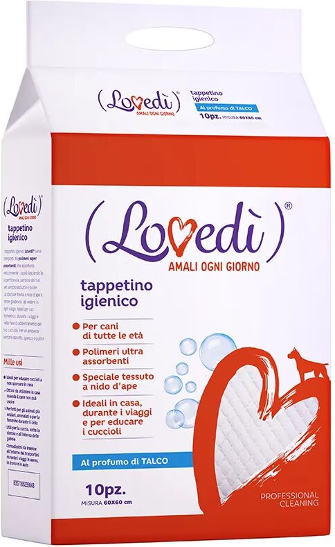 lovedi tappetini igienici profumati al talco cm.60x60