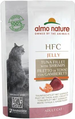 almo nature hfc cat busta multipack 24x55g tonno e gamberetti