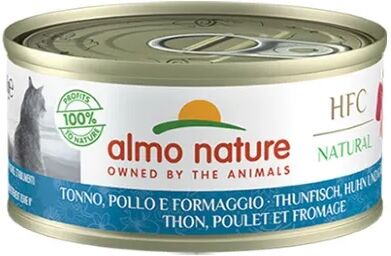 almo nature hfc natural cat lattina multipack 24x70g tonno pollo e formaggio