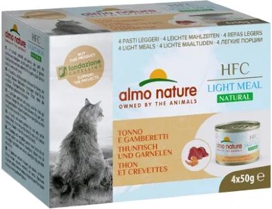 almo nature hfc light meal natural cat lattina multipack 4x50g tonno e gamberetti