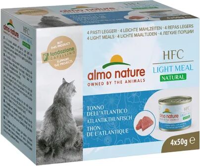 almo nature hfc light meal natural cat lattina multipack 4x50g tonno dell'atlantico