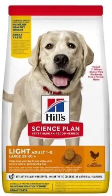 hills hill's science plan dog light large breed adult al pollo 14kg