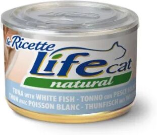 life pet care natural cat lattina multipack 24x150g tonno e pesce bianco