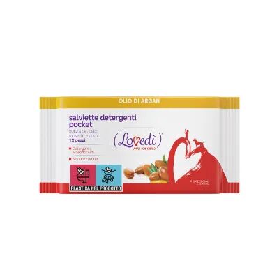 lovedi salviette detergenti pocket 12pz olio di argan