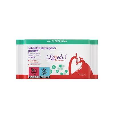 lovedi salviette detergenti pocket 12pz clorexidina