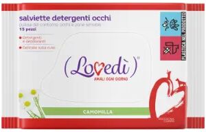 lovedi salviette detergenti occhi 15pz camomilla