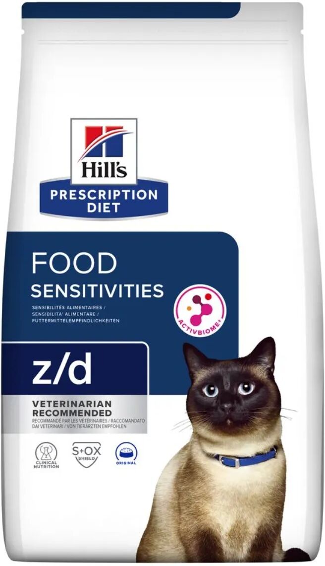 hills hill's prescription diet z/d food sensitivies alimento secco per gatti 3kg