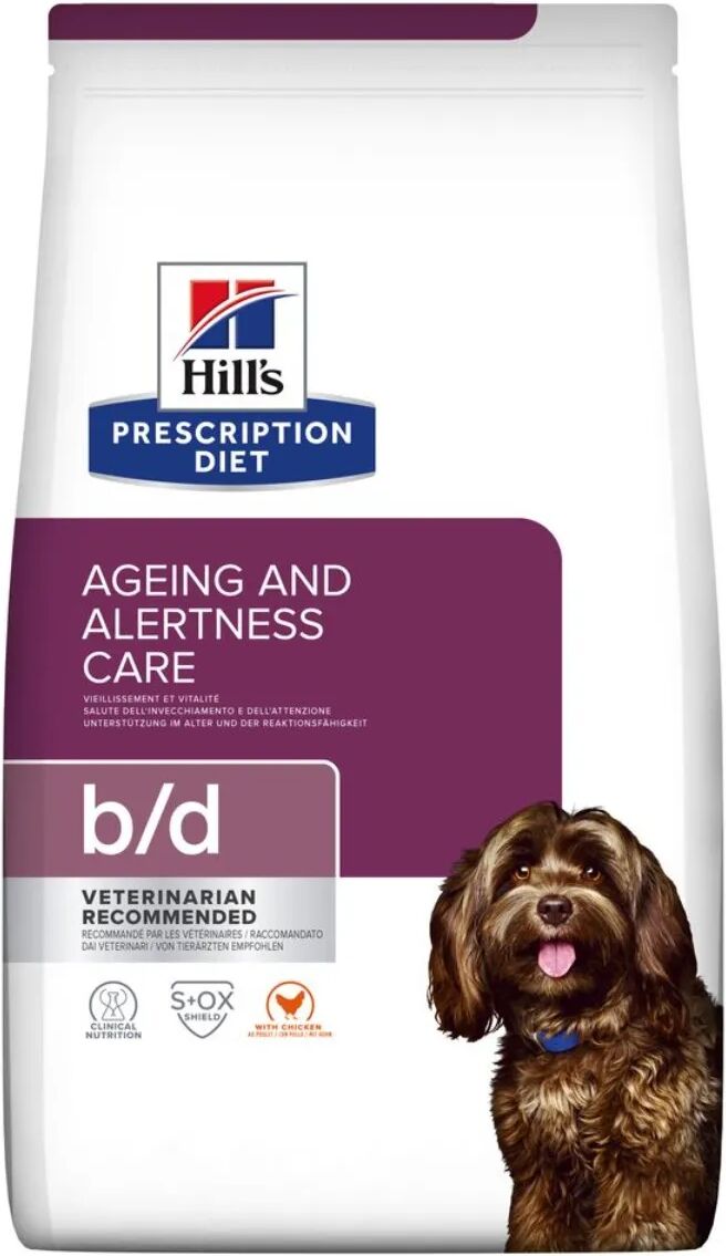 hills hill's prescription diet b/d ageing alertness care alimento secco per cani 3kg