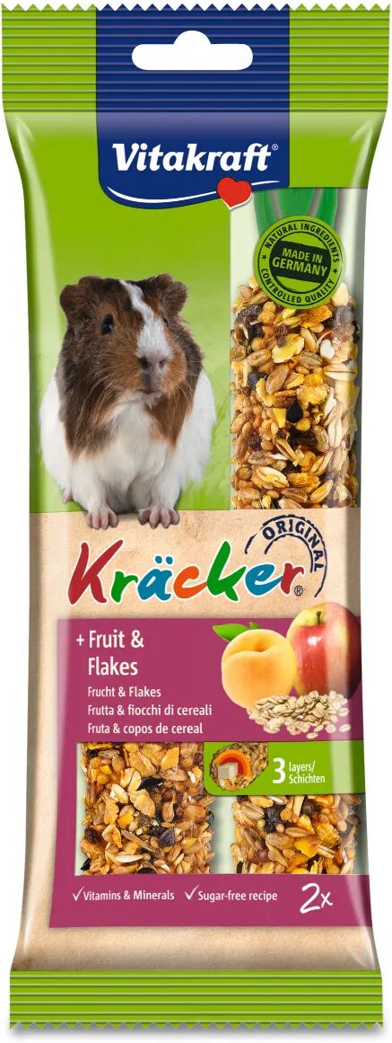 vitakraft snack kracker con frutta e fiocchi di cereali per porcellini d'india 112g