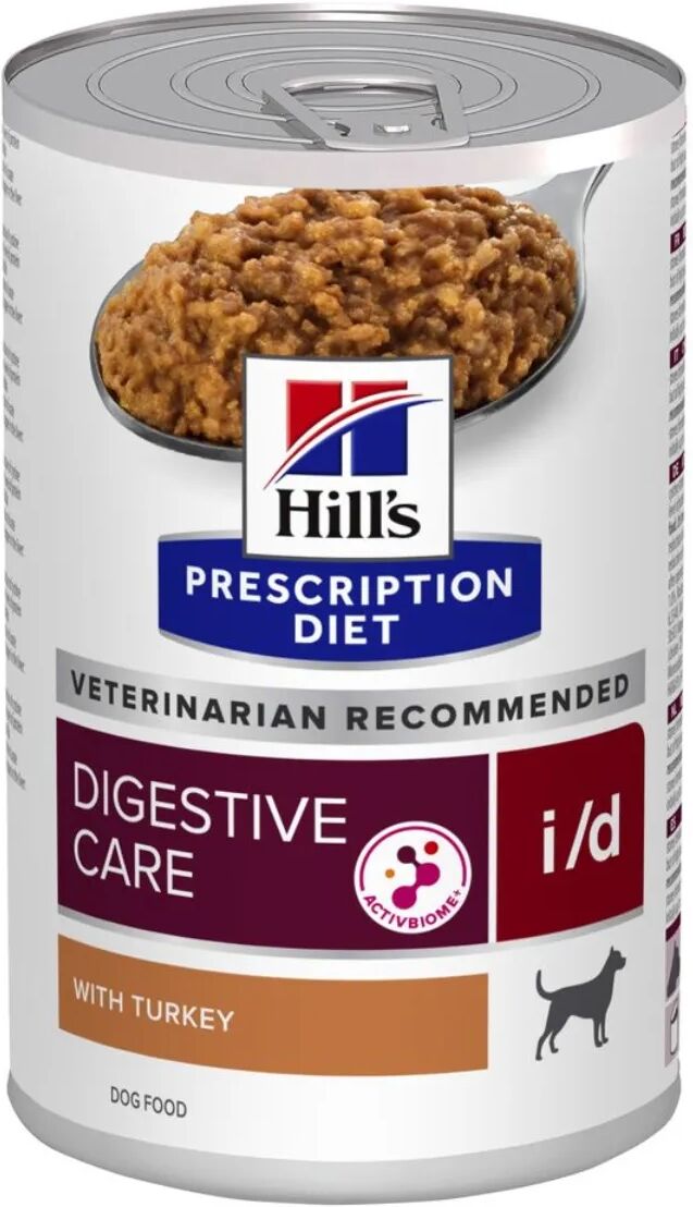 hills hill's prescription diet i/d digestive care alimento umido per cani con tacchino 360g