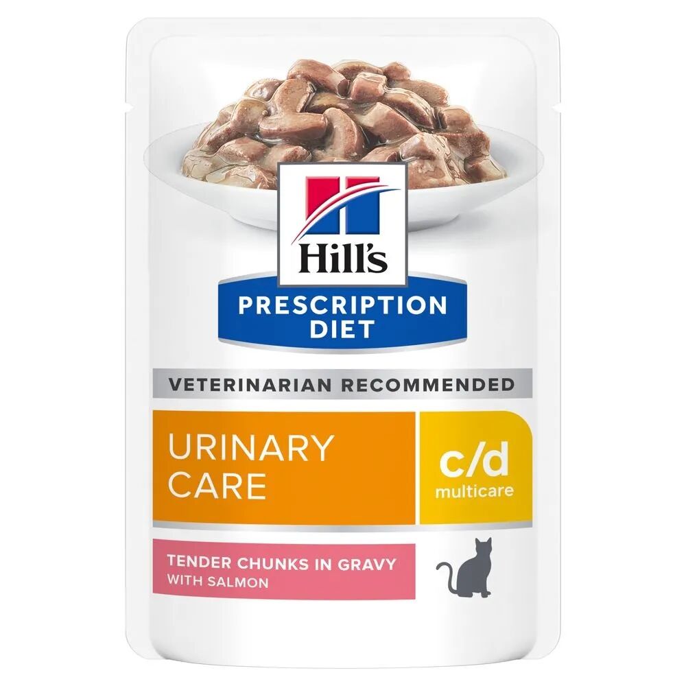 hills hill's prescription diet c/d urinary care alimento umido per gatti con salmone 85g