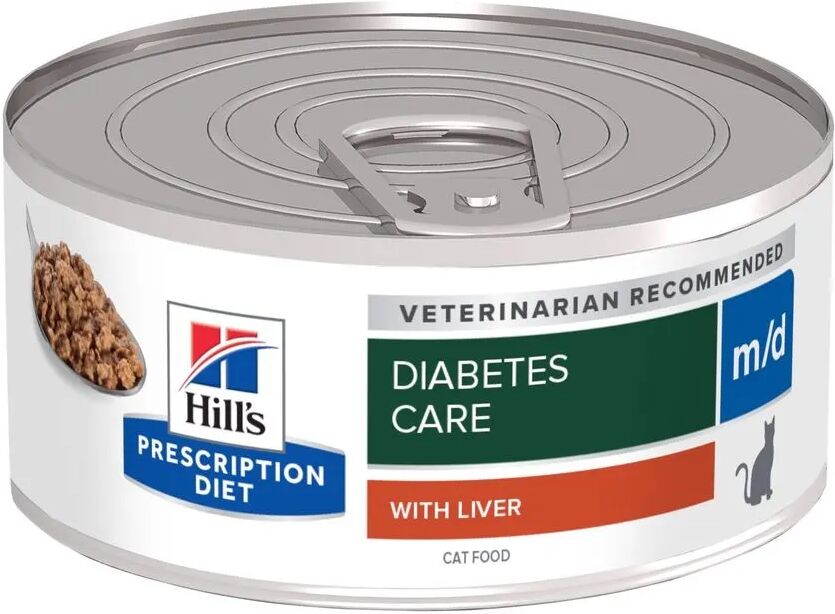 hills hill's prescription diet m/d diabetes care alimento umido per gatti con fegato 156g