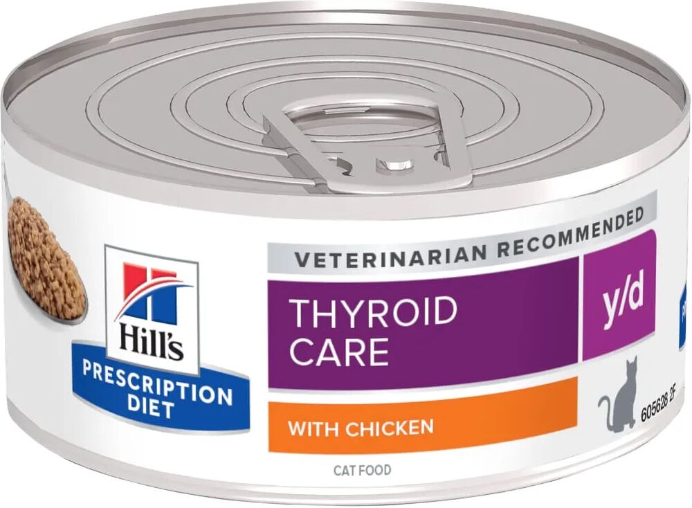 hills hill's prescription diet y/d thyroid care alimento umido per gatti 156g