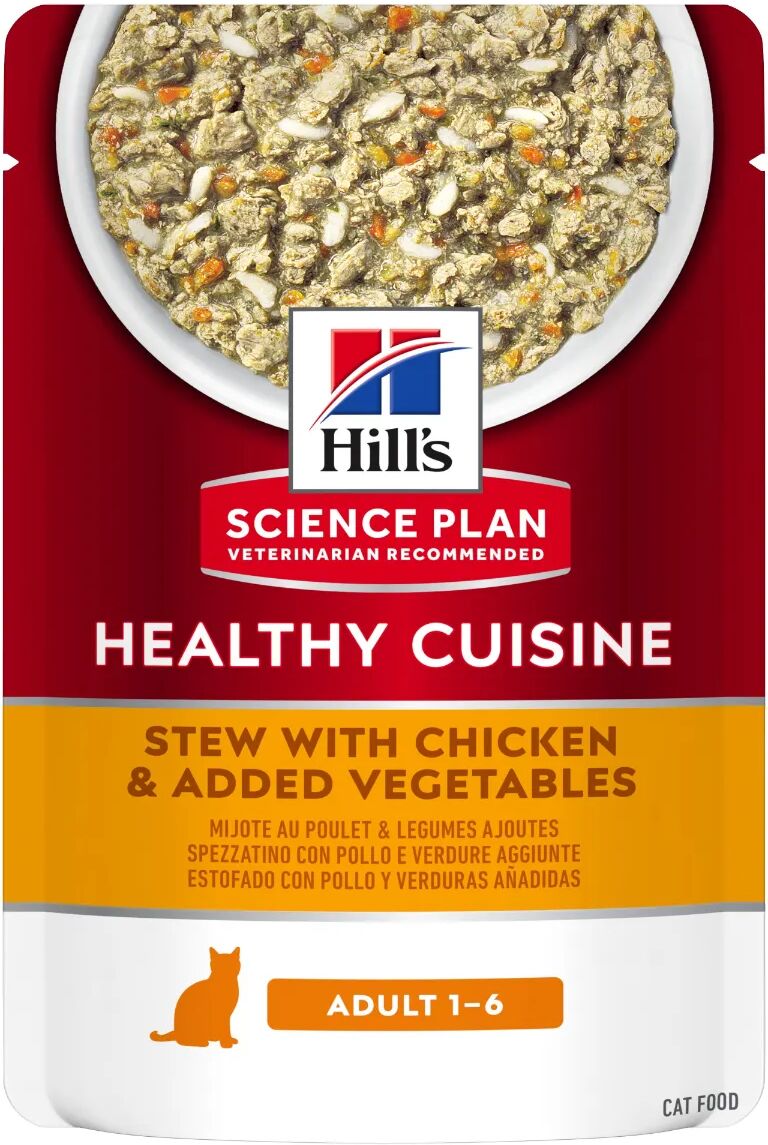 hills hill's science plan healthy cuisine cat busta multipack 12x80g pollo e verdure