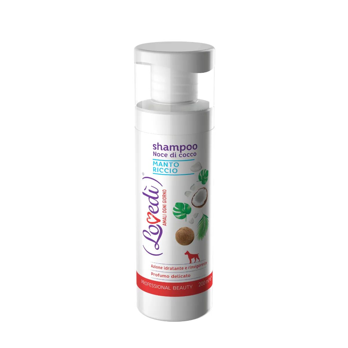 lovedi shampoo per cane dal manto riccio con noce di cocco 200ml