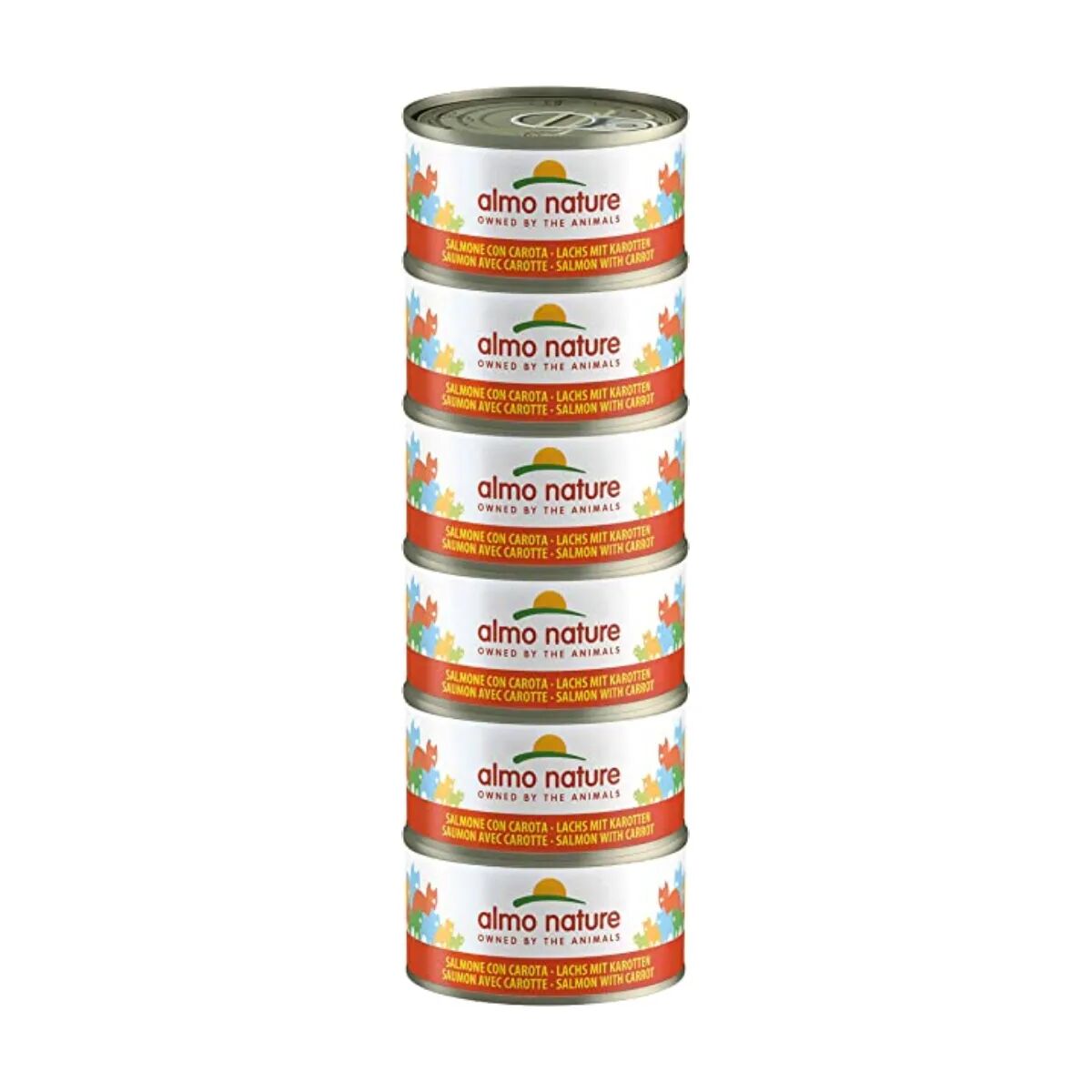 almo nature cat lattina multipack 6x70g salmone con carota