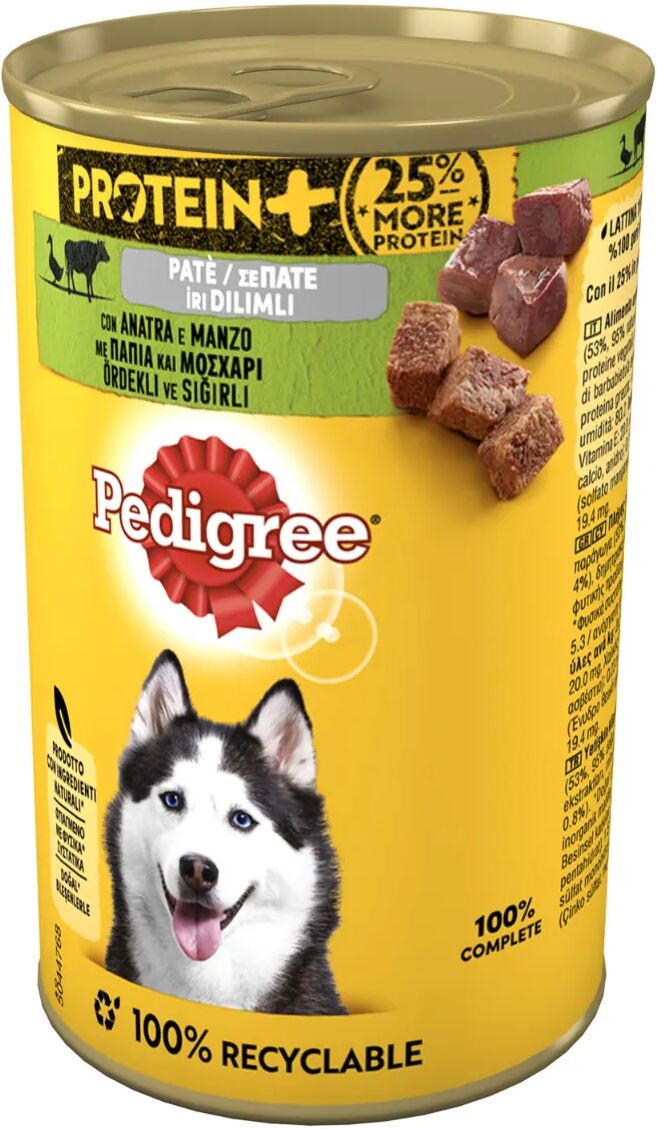 pedigree protein+ dog lattina 400g anatra e manzo