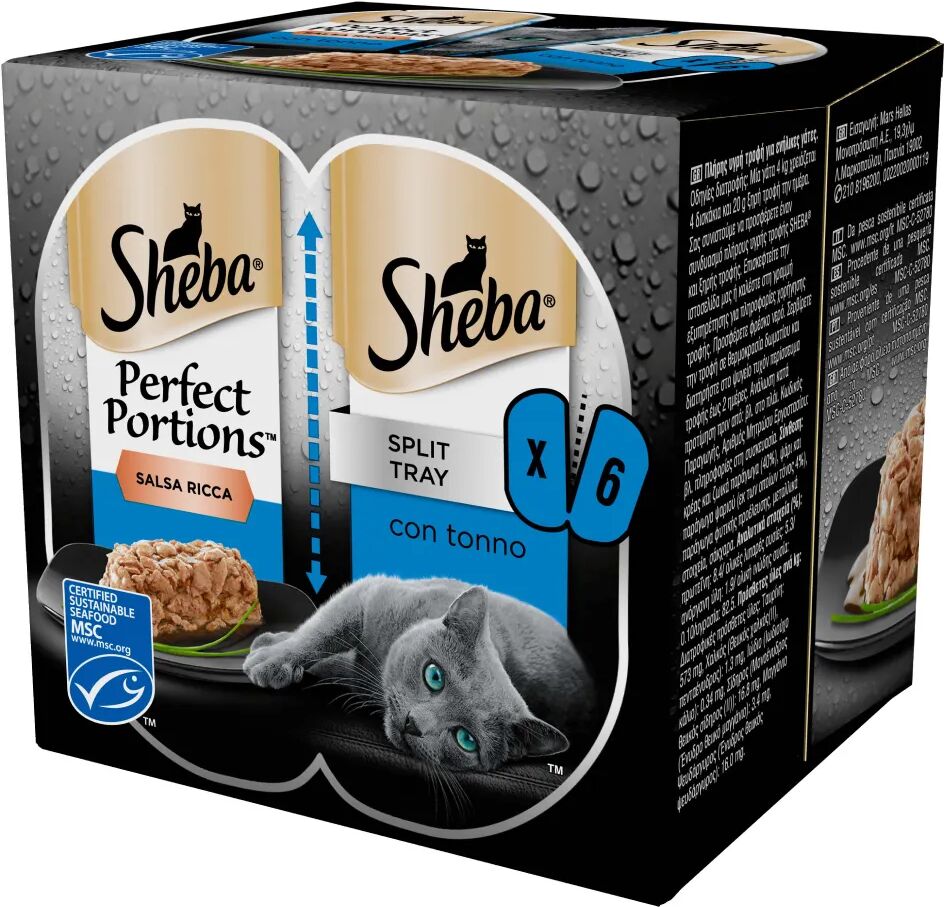 sheba perfect portions cat vaschetta multipack 6x37.5g tonno