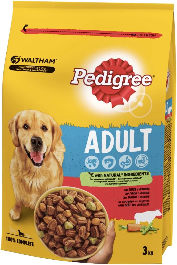 pedigree cibo secco cane manzo e vedure 3kg