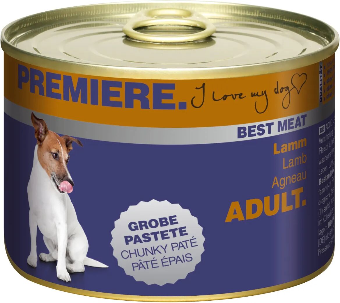 premiere best meat dog lattina multipack 6x185g agnello