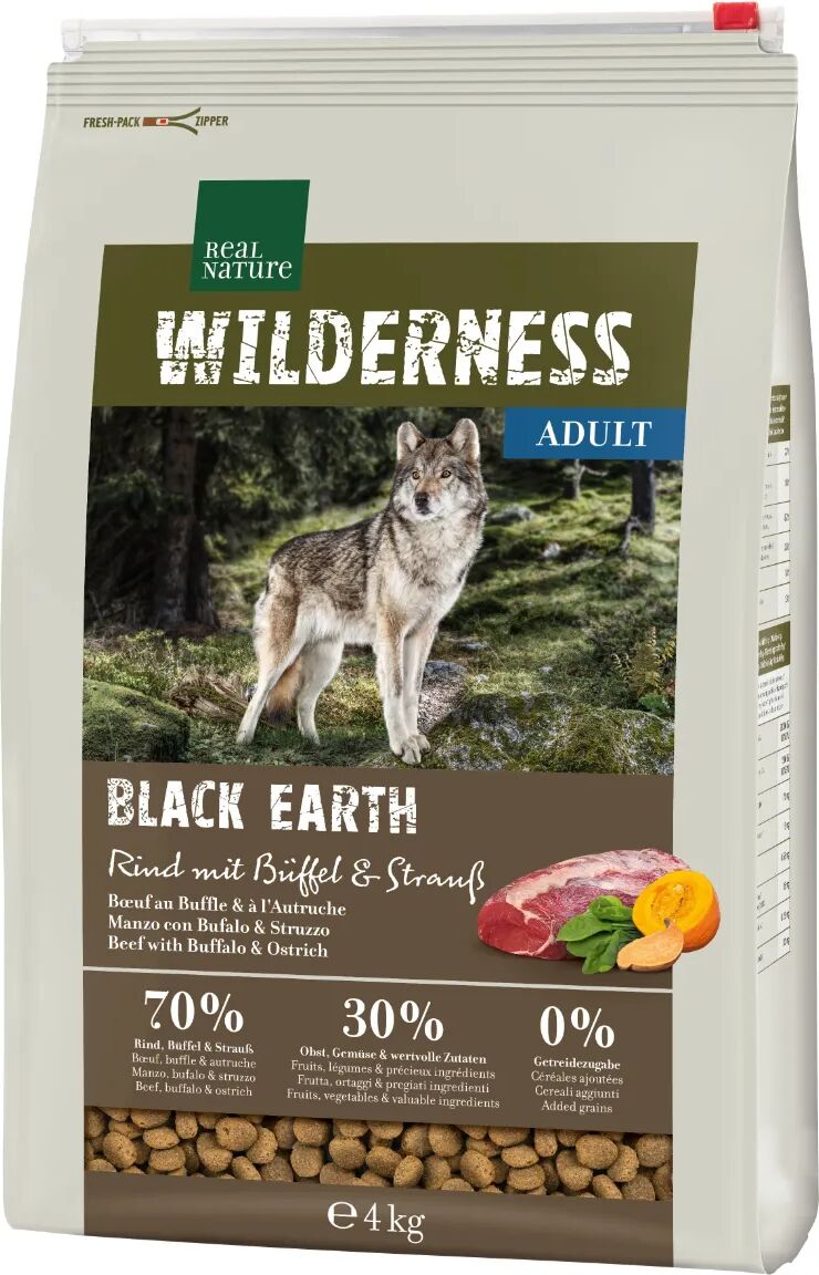 real nature dog wilderness black earth adult manzo 4kg