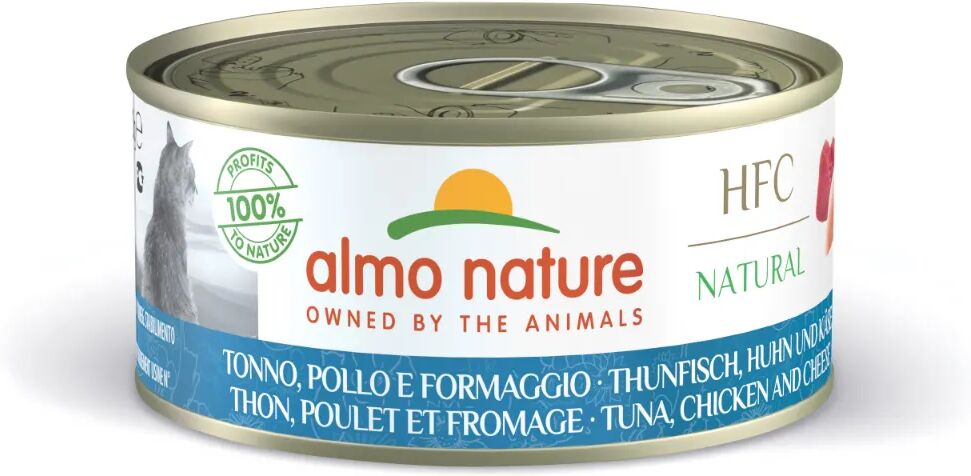 almo nature hfc natural lattina multipack 24x150g tonno pollo e formaggio