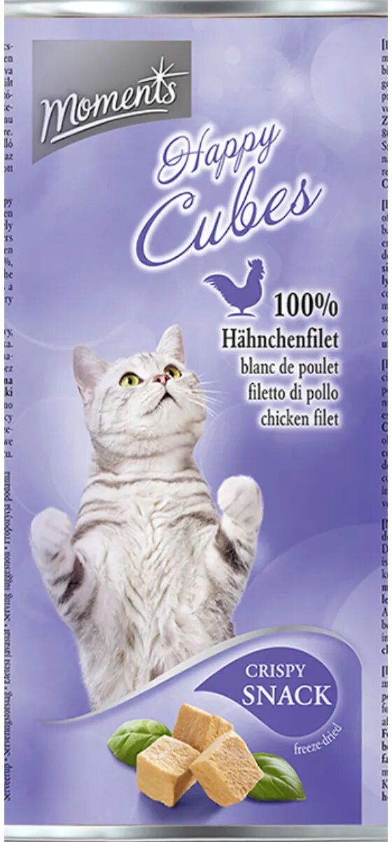 moments happy cubes snack per gatto con pollo 25g