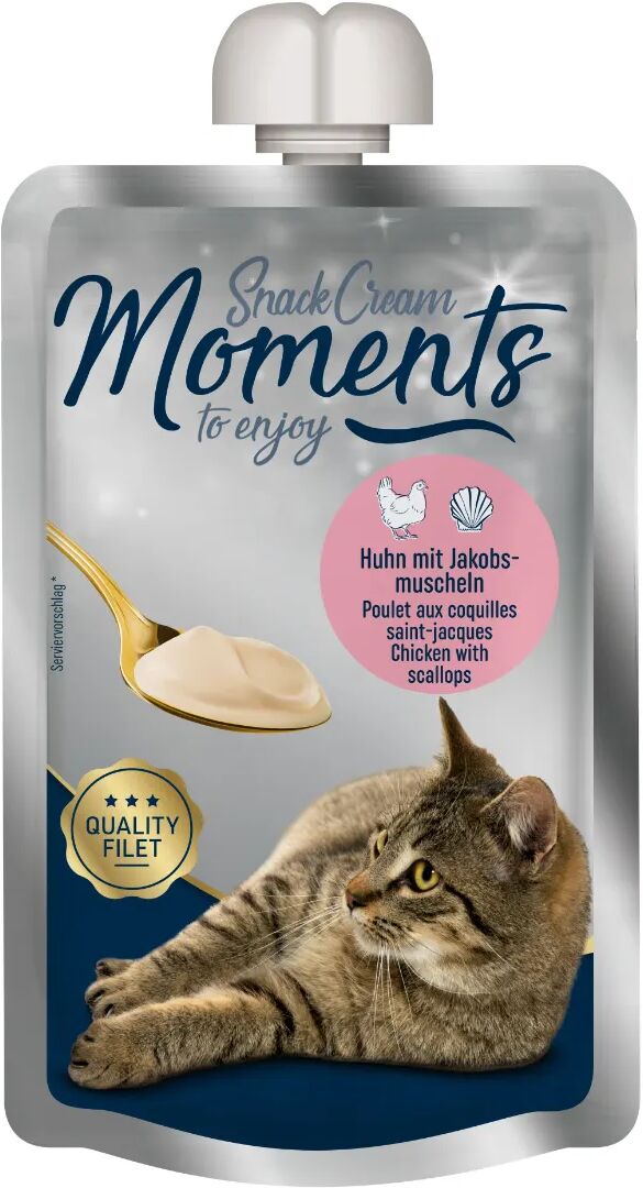 moments snack per gatto in crema con pollo e capesante 100g