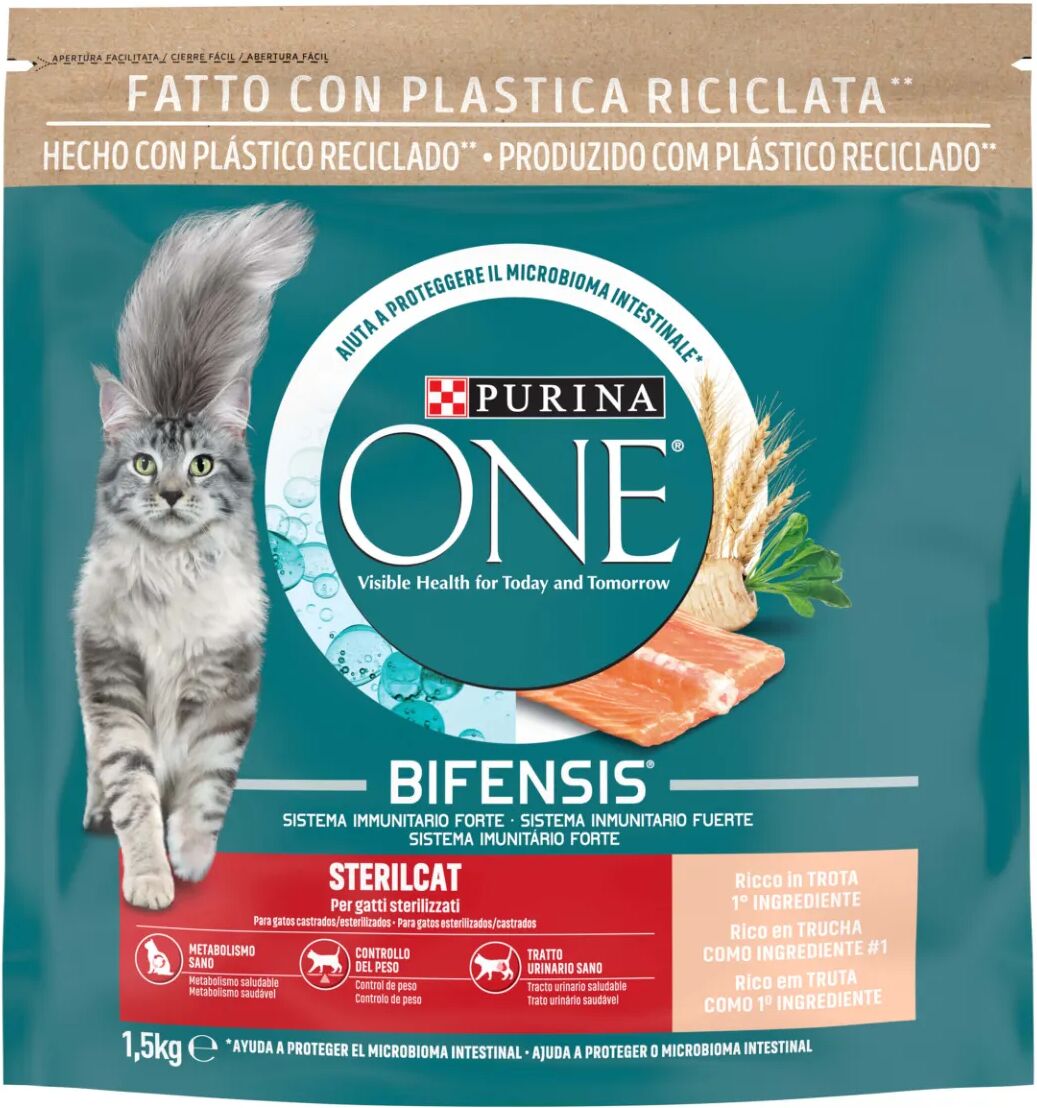 purina one bifensis sterilcat crocchette gatti trota e frumento 1.5kg