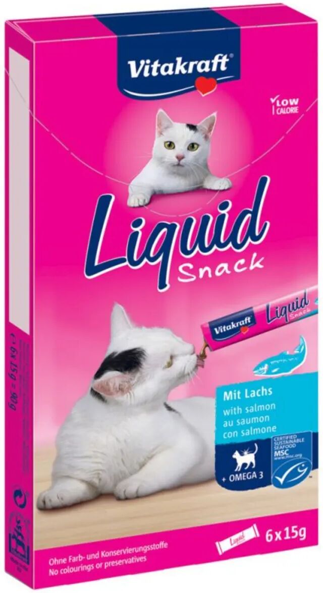 vitakraft cat liquid snack con omega-3 salmone