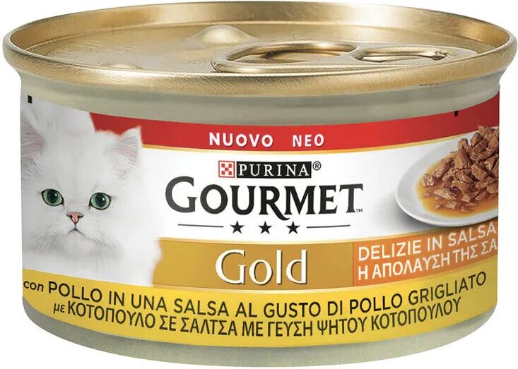 gourmet gold delizie in salsa cat lattina multipack 24x85g pollo